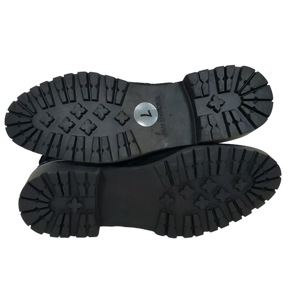 Sam Edelman Jeanie Black Suede Fur Lined Moto Combat Chelsea Boot Size 7M - Picture 3 of 7